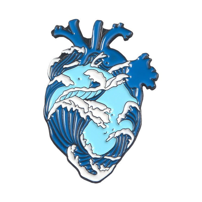 Broche de aleación creativa de la serie Corazón de dibujos animados