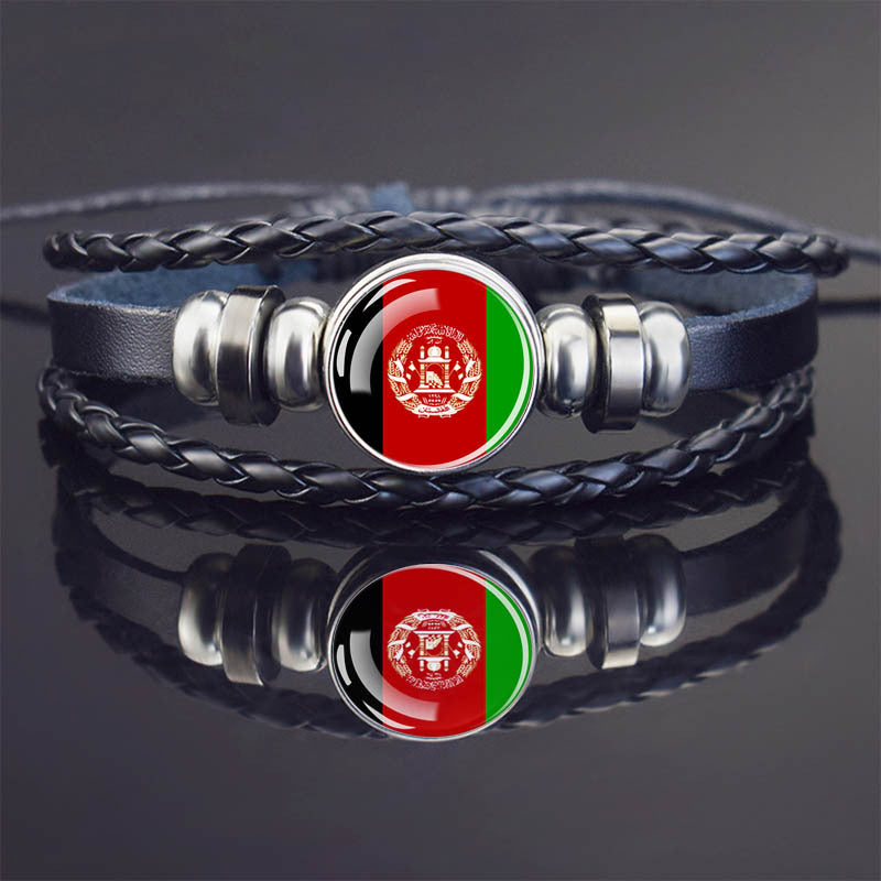 World Flag Bracelet Woven Twisted