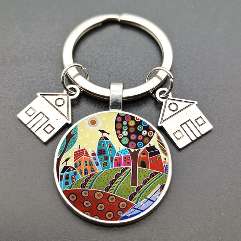 Llavero Colgante de Cristal con Letras Creativas