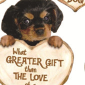 Llavero acrílico con diseño de perro enamorado