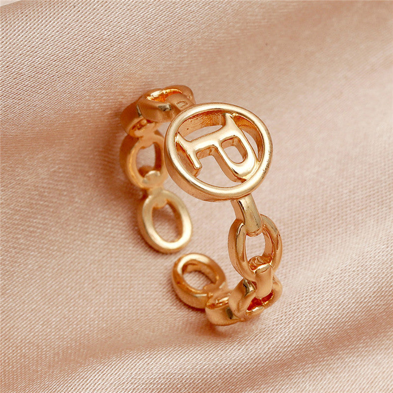 Modeschmuck Retro Hohl Metall Kupfer plattiert Geometrischer Ring
