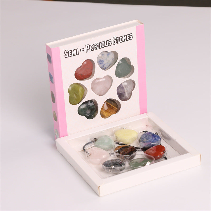 Naturstein Kristall Achat Herzförmiger Stein Boxed