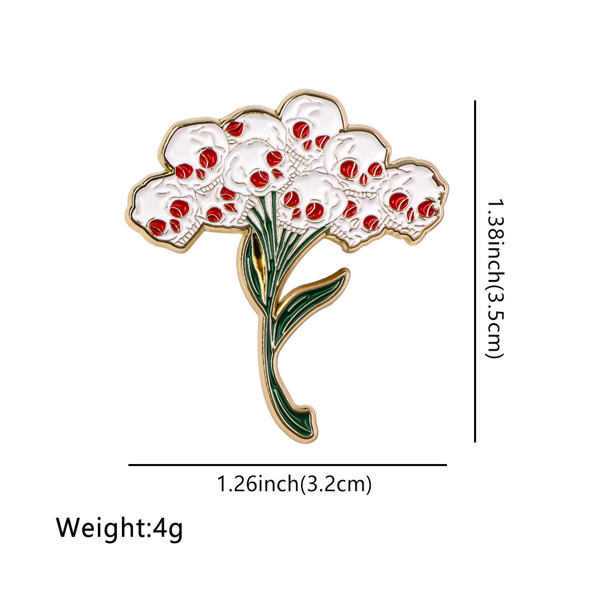 Totenkopf-Blumenbrosche Rucksack-Ornament Zubehör Pin Legierung