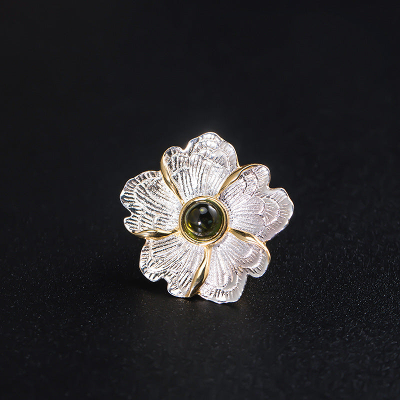 Turmalin Lotus Brosche High-End Weiblichkeit Herrenanzug Corsage Accessoires