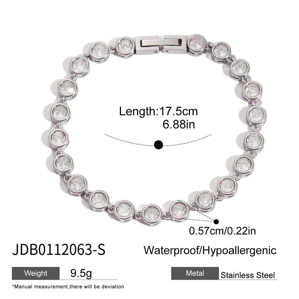 Stainless Steel Zircon Bracelet With A Light-luxury, High-end Feel