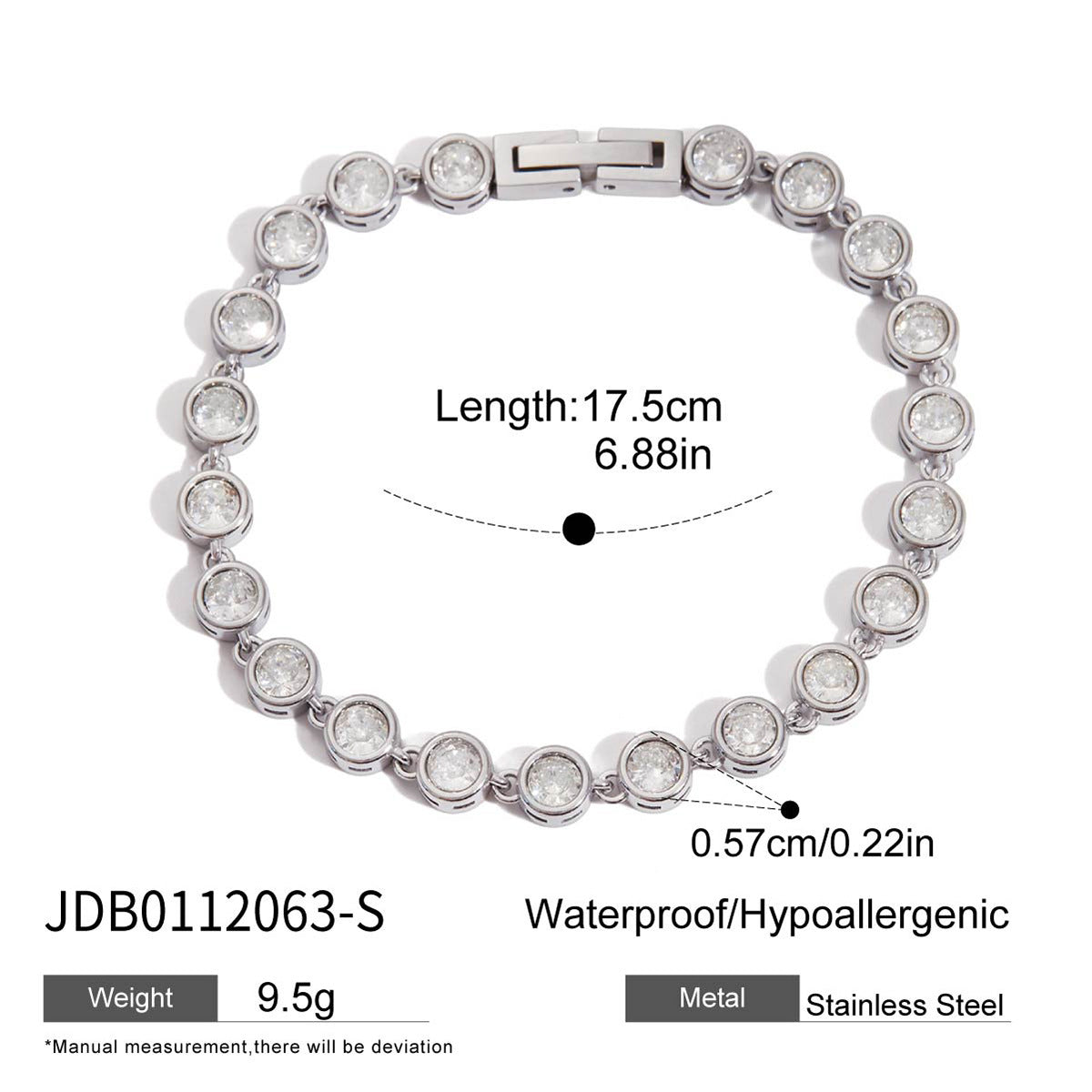 Stainless Steel Zircon Bracelet With A Light-luxury, High-end Feel