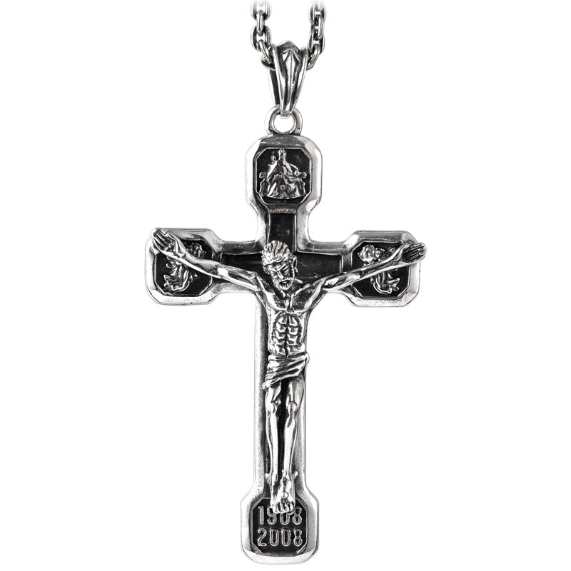 Jesus Kreuz Herrenanhänger Silber Anhänger