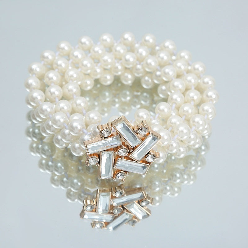 Joyería de moda para mujer, cadena de cintura con perlas blancas