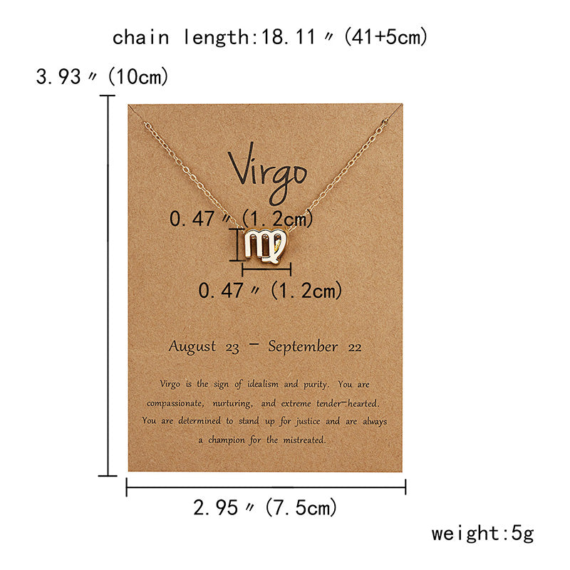 12 Constellation Zodiac Sign Necklaces Chokers For Women Girls