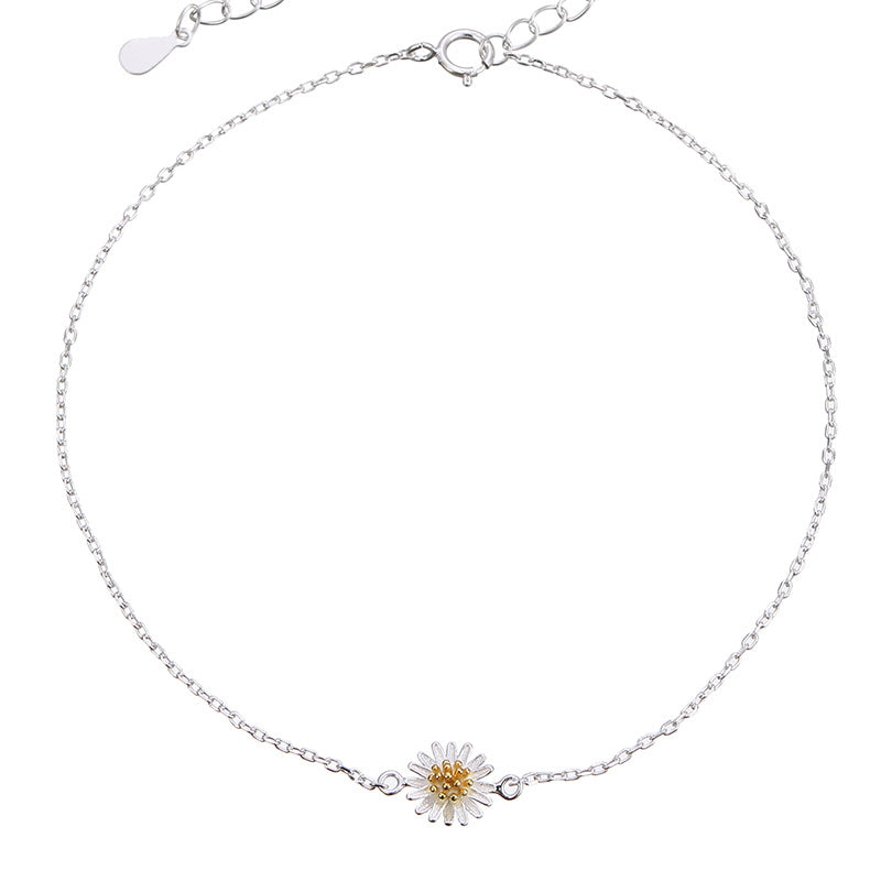 Pulsera de tobillo de plata S925 estilo Mori para mujer, cadena fina estilo pastoral