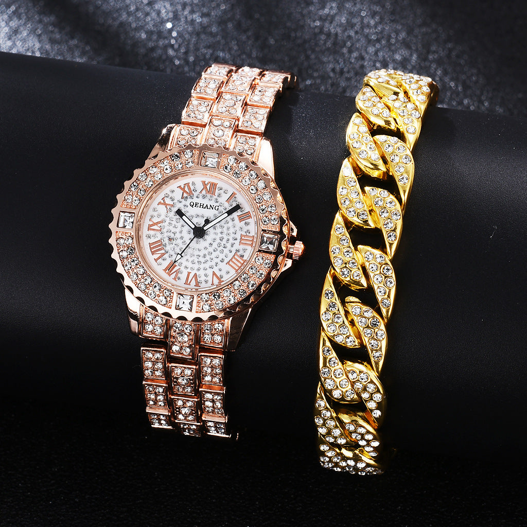 Neue Damenanzug-Armbanduhr, modisch, exquisit mit Diamant, englische Uhr