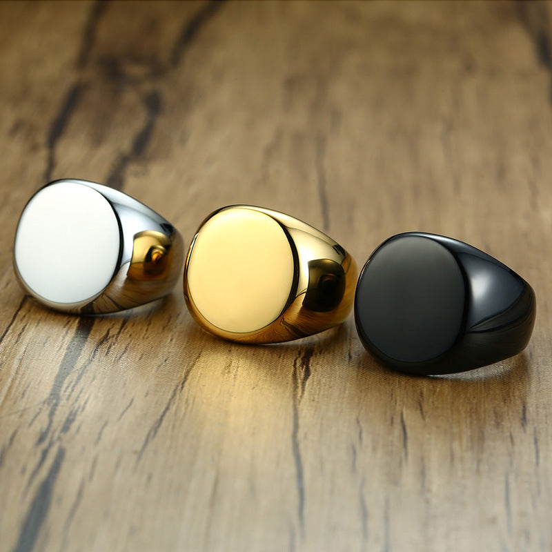 Runder Ring Gold Herren Modetrend
