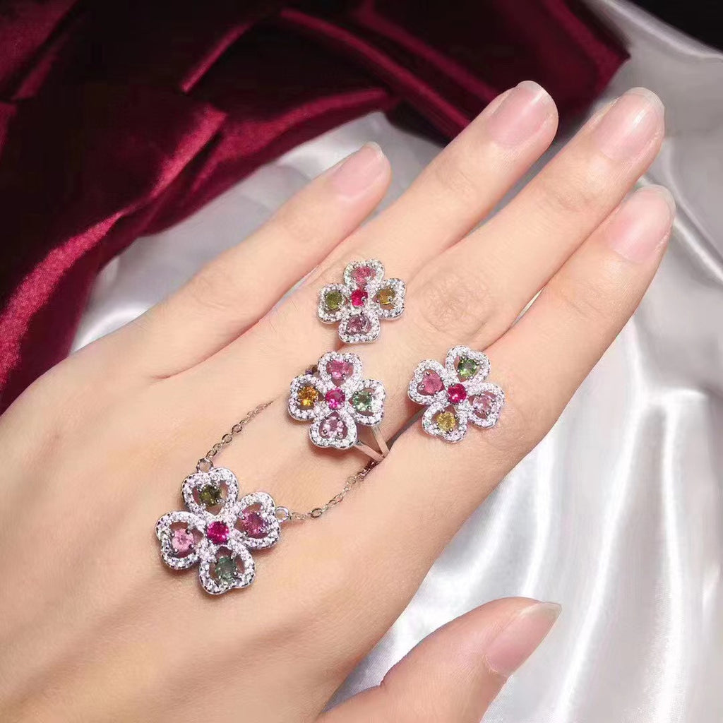 S925 Silber Ohrring Ring Anhänger Set