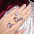 S925 Silber Ohrring Ring Anhänger Set