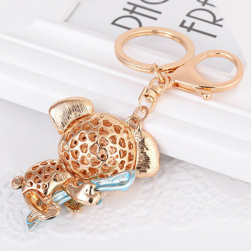 Llavero de koala con diamantes de imitación, colgante de metal con forma de animal, adorno para bolso, regalos