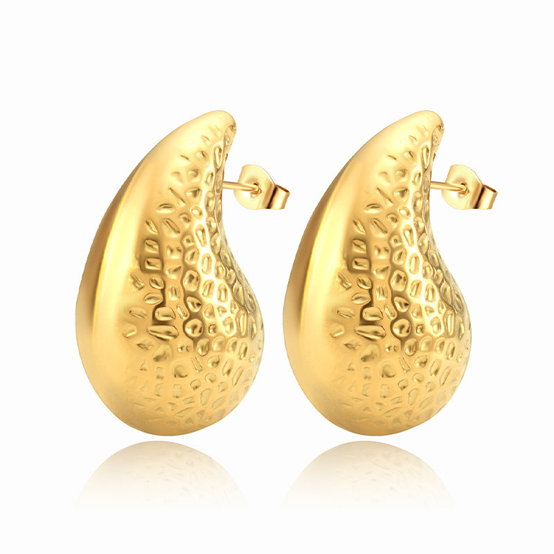 Pendientes de gota de acero inoxidable de moda para mujer