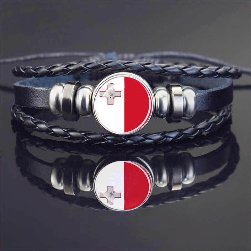 World Flag Bracelet Woven Twisted