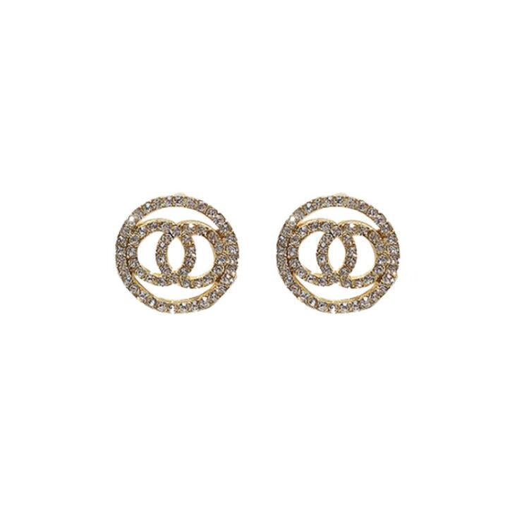 Aretes redondos de diamante completo