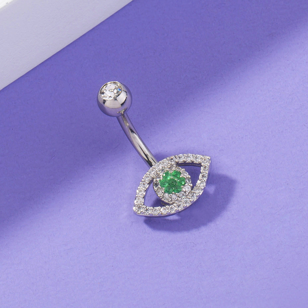 Joyería de Piercing de Ombligo de Circón Ojo Sencillo para Mujer