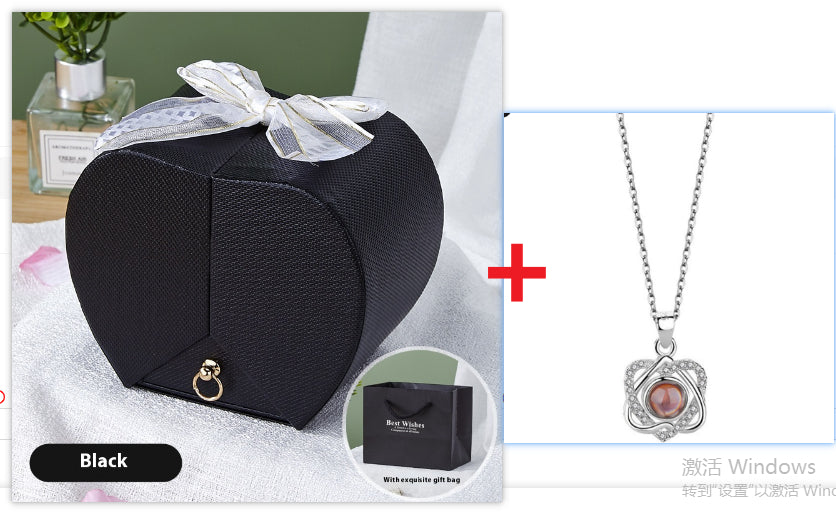 Apfelrose Schmuckschatulle Halskette Ring Ornament Für Freunde Weihnachten Valentinstag