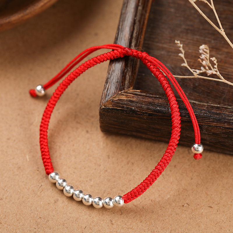 Animal Year Lucky Bead Carrying Strap Couple's Craft Diy Woven Red Rope