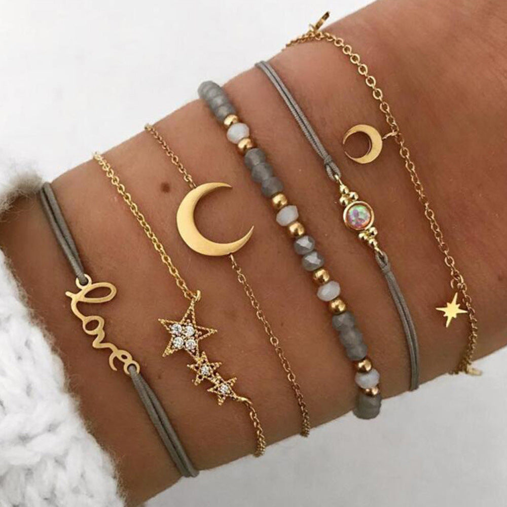 Vollbesetztes Diamantarmband-Set, 7-teilig