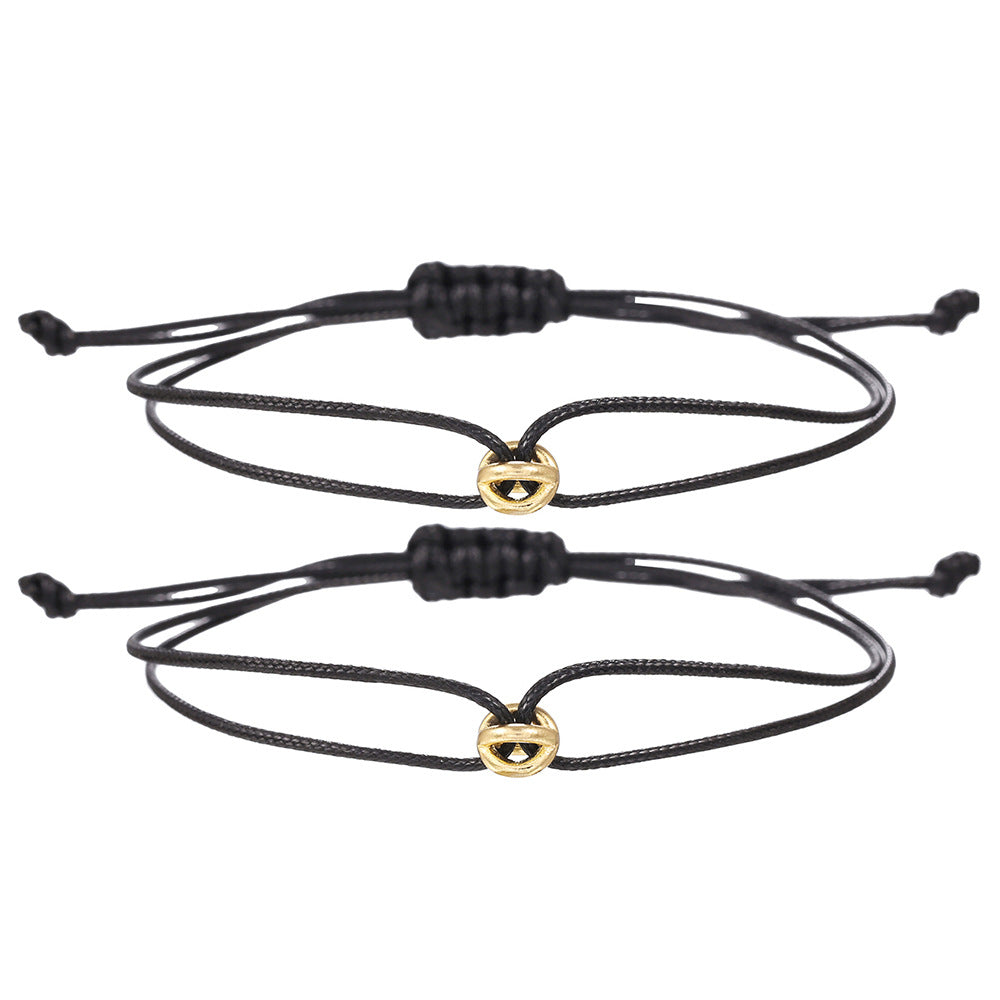 Pulsera con símbolo de la suerte, pulsera para parejas con abalorios de la suerte