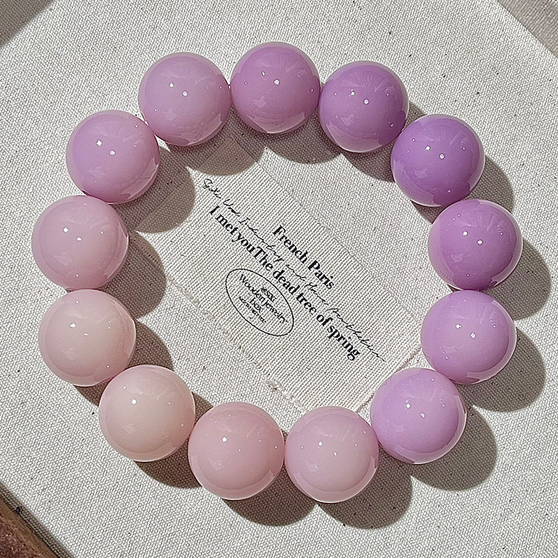 Rare Large Size White Jade Bodhi Root Bracelet