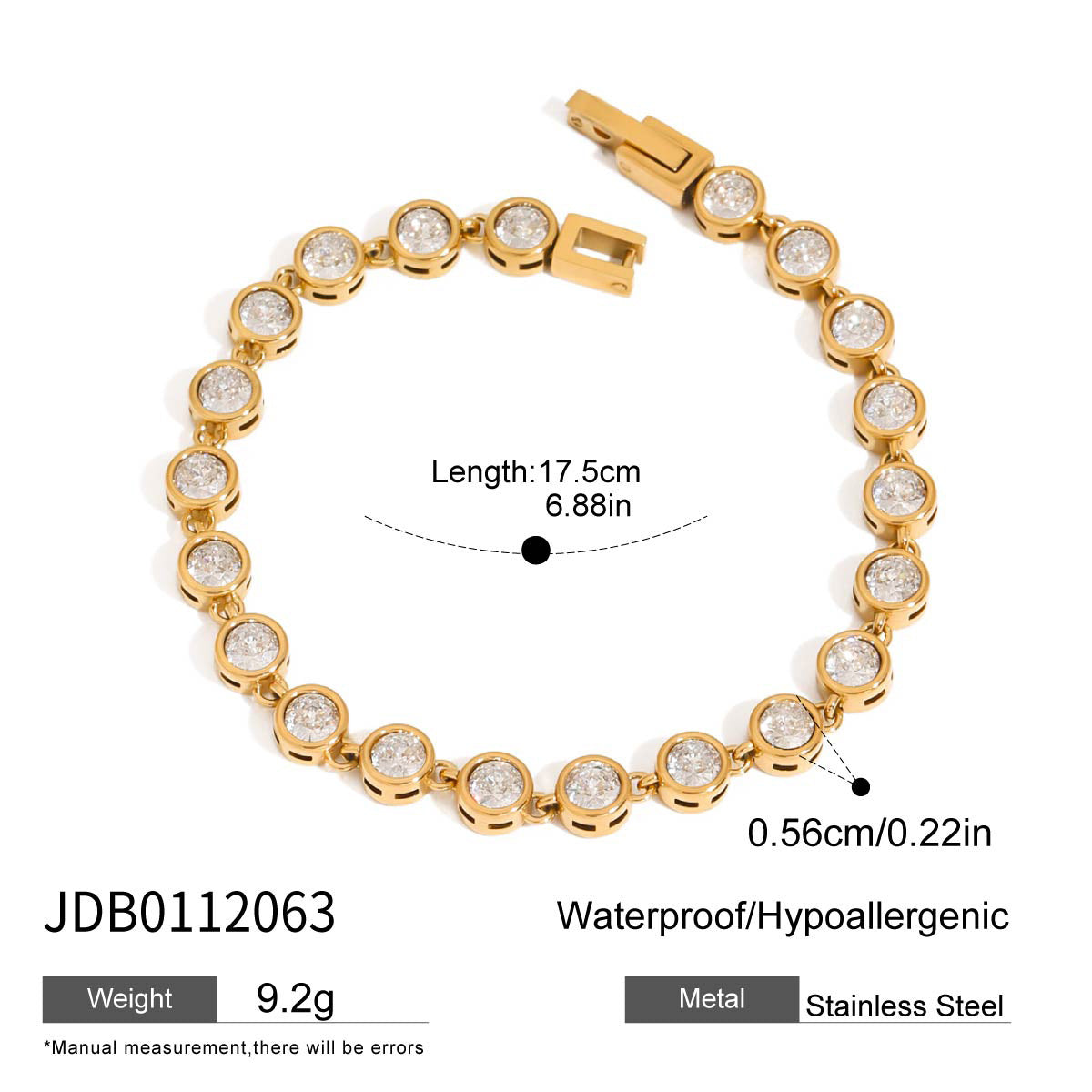Stainless Steel Zircon Bracelet With A Light-luxury, High-end Feel