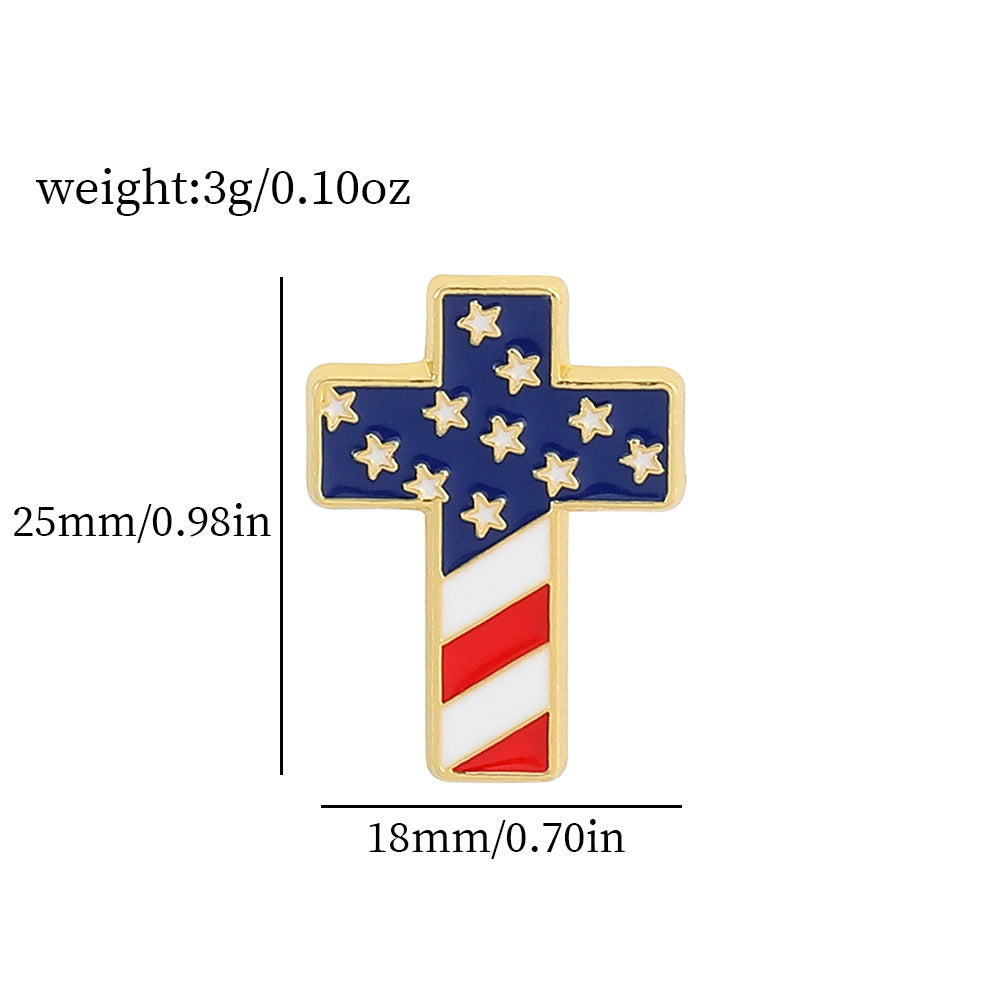 Serie Bandera Estadounidense, Insignia de Oro con la Letra M, Broche de Aleación para el Día de la Independencia