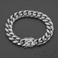 Brazalete de acero de titanio con hebilla de cabeza de dragón, adorno de acero inoxidable