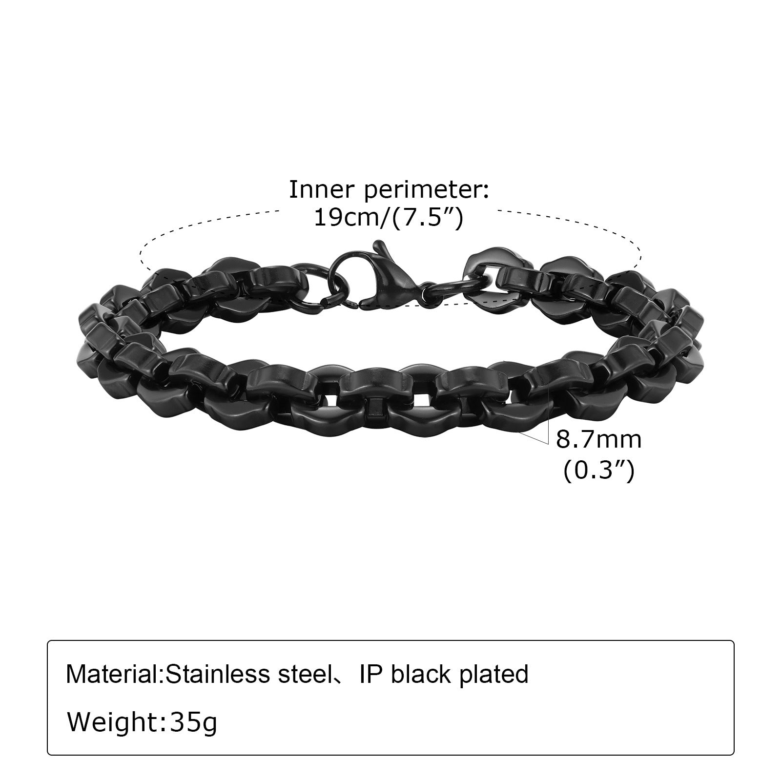 Pulsera Sencilla Casual de Acero para Hombre