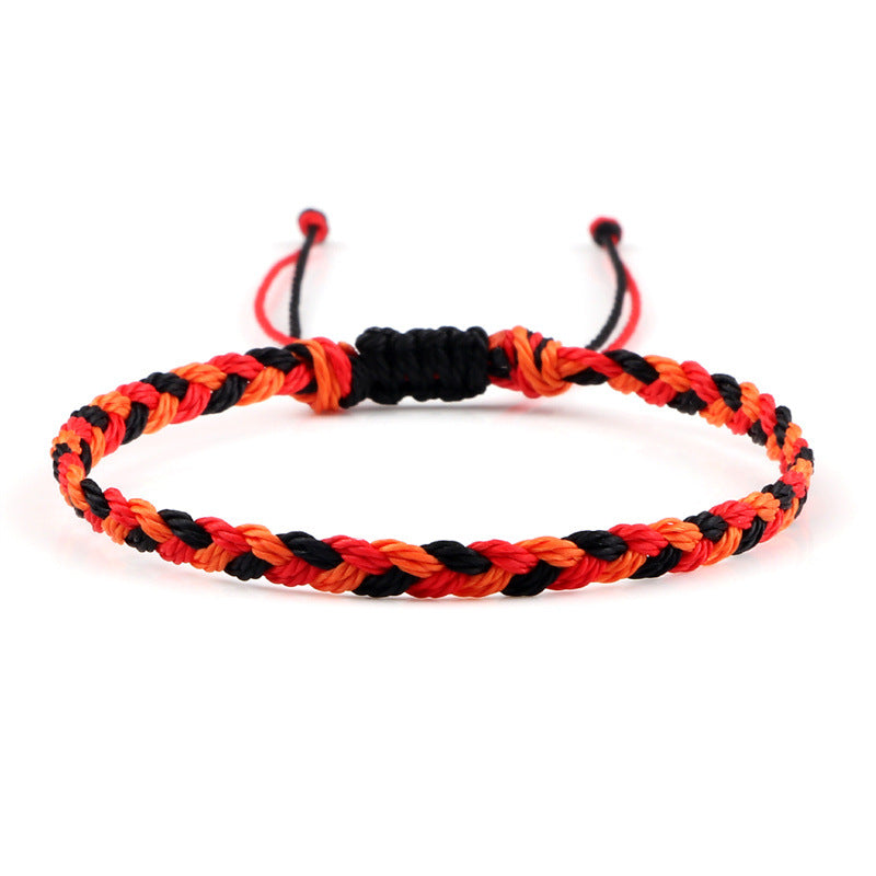 Cuerda de cera trenzada, correa de mano para manualidades, trenza de tres hilos con colores entrecruzados