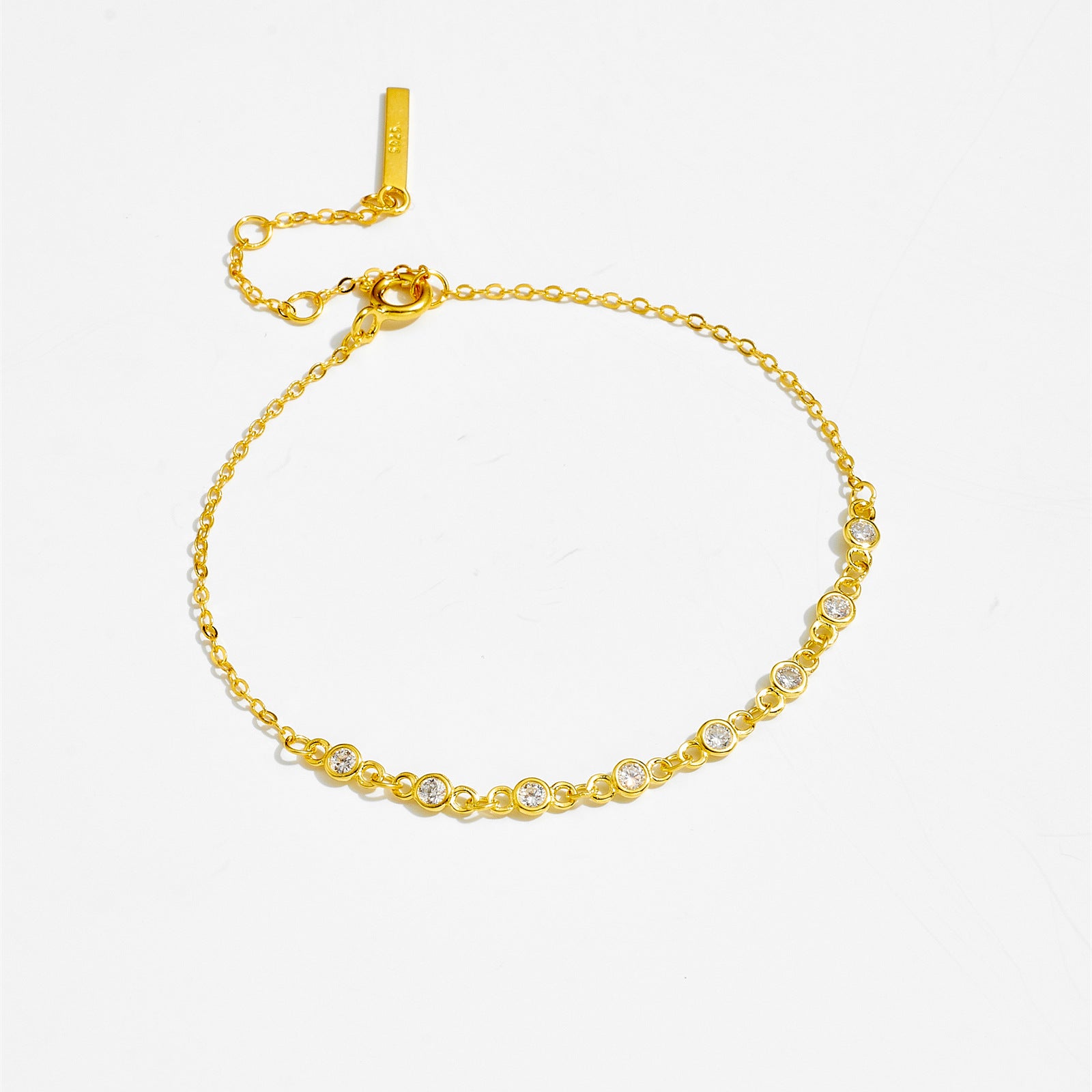 Pulsera de diamantes ligera, lujosa y sencilla