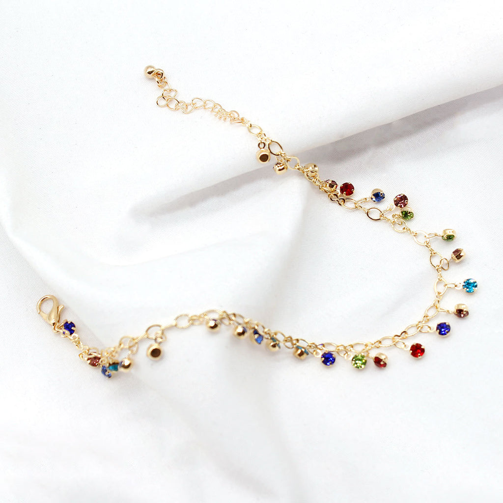 Women's Crystal Micro Inlaid Colorful Diamond Ankle Chain