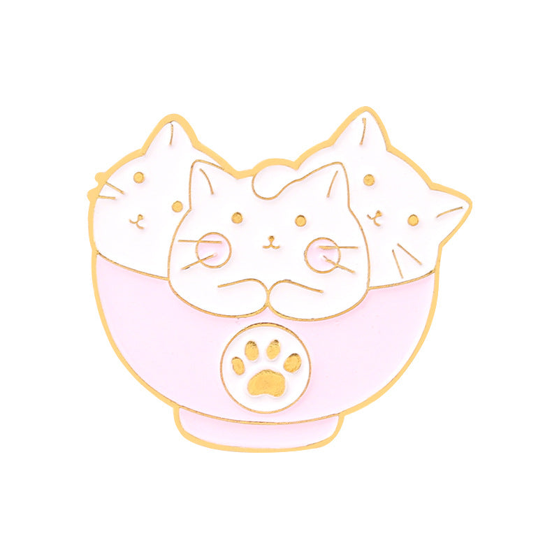 Katzenbrosche Schale Katze Abzeichen Golden M Abzeichen Kleidung Accessoires Brosche Kleiner Kragen Pin