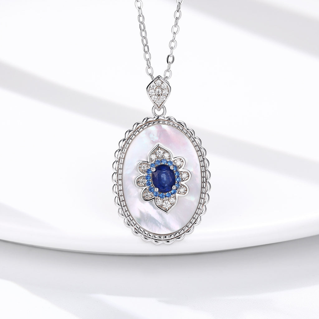 Saphir Diamant Anhänger 925 Sterling Silber Party Hochzeit Anhänger Halskette für Frauen Charm Schmuck