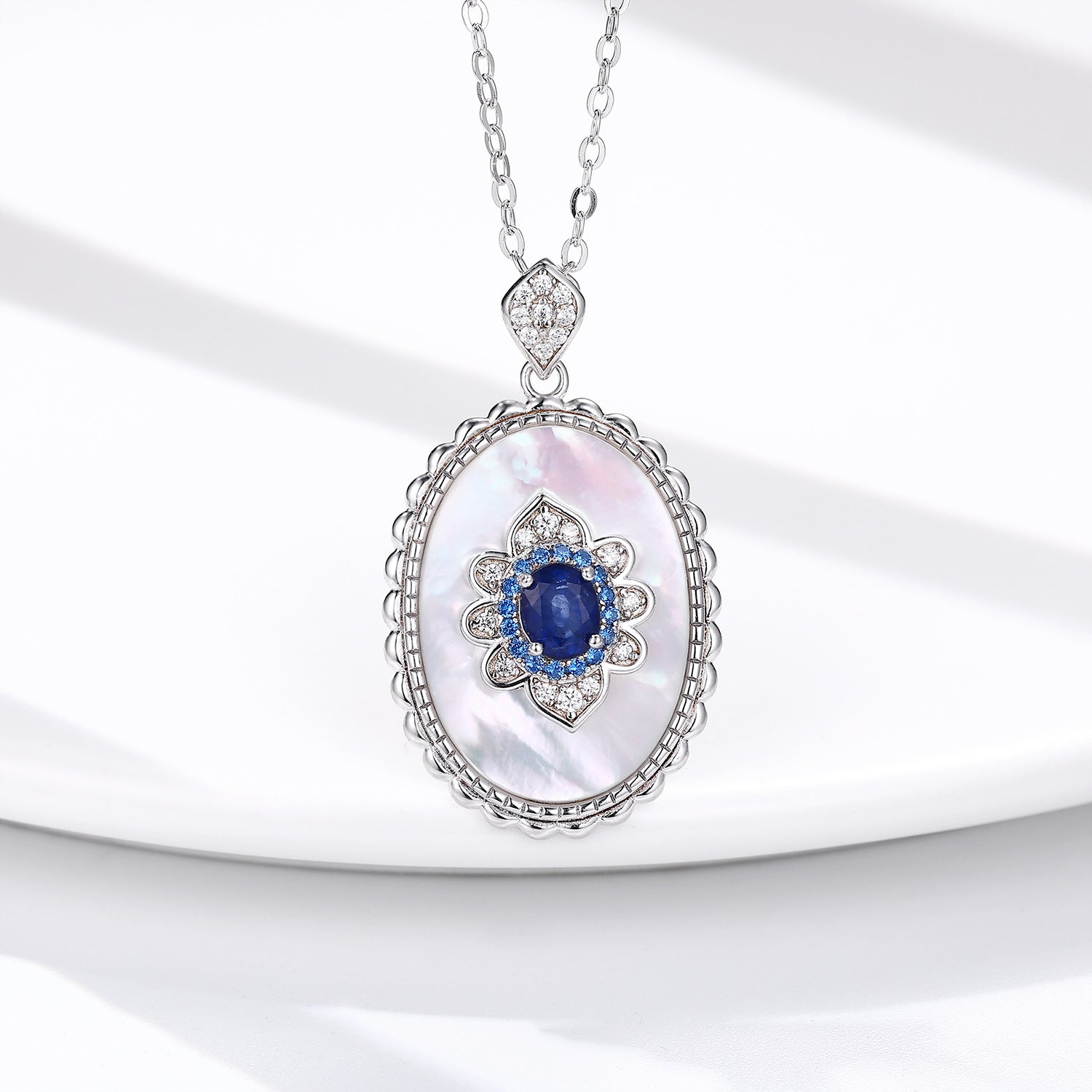 Saphir Diamant Anhänger 925 Sterling Silber Party Hochzeit Anhänger Halskette für Frauen Charm Schmuck