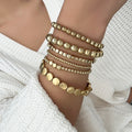 Geometrisches handgefertigtes Perlenarmband aus Legierung für Damen