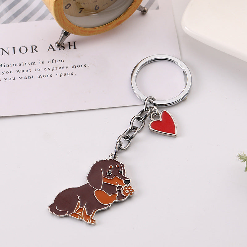 Colgante de Llavero de Perro Saludador de Moda Americana y Linda para Mascotas