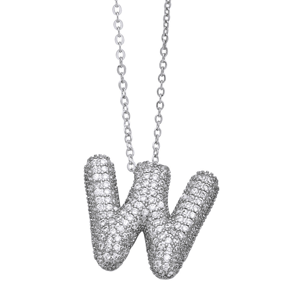 Collar con 26 letras inglesas para mujer con circonitas incrustadas