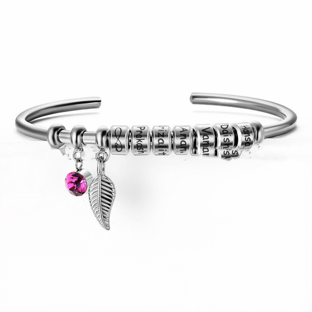 Personalisierbares Familiennamen-Armband aus Edelstahl