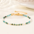 Pulsera de cuerda con cuentas de piedra natural estilo bohemio para mujer