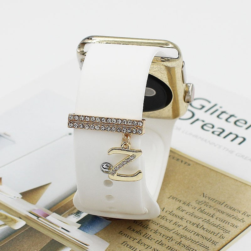 Suitable For Smart Watch Silicone Strap 38mm42mm Letter Decoration Ring