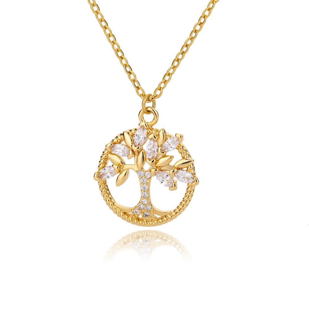 Tree Of Life Necklace Rhinestone Chain Pendant Jewelry Birthday Party Valentine's Day Gifts