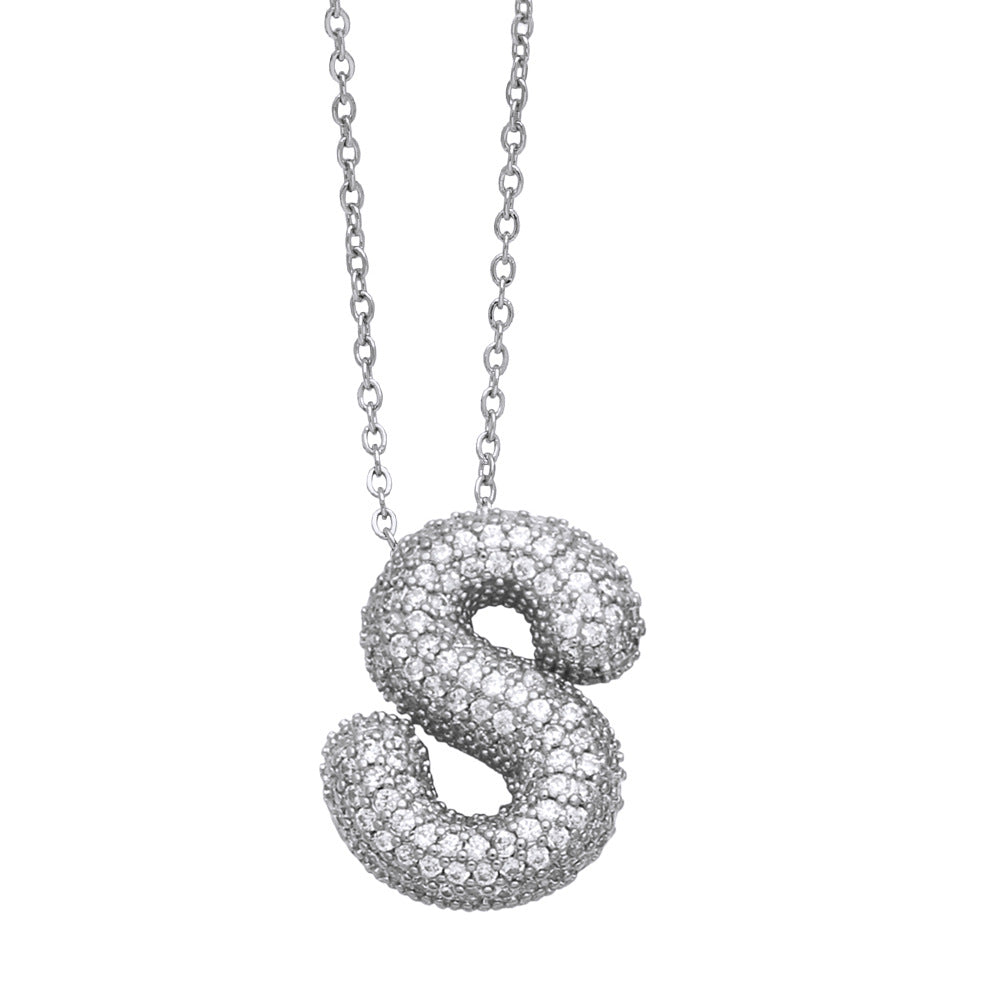 Collar con 26 letras inglesas para mujer con circonitas incrustadas