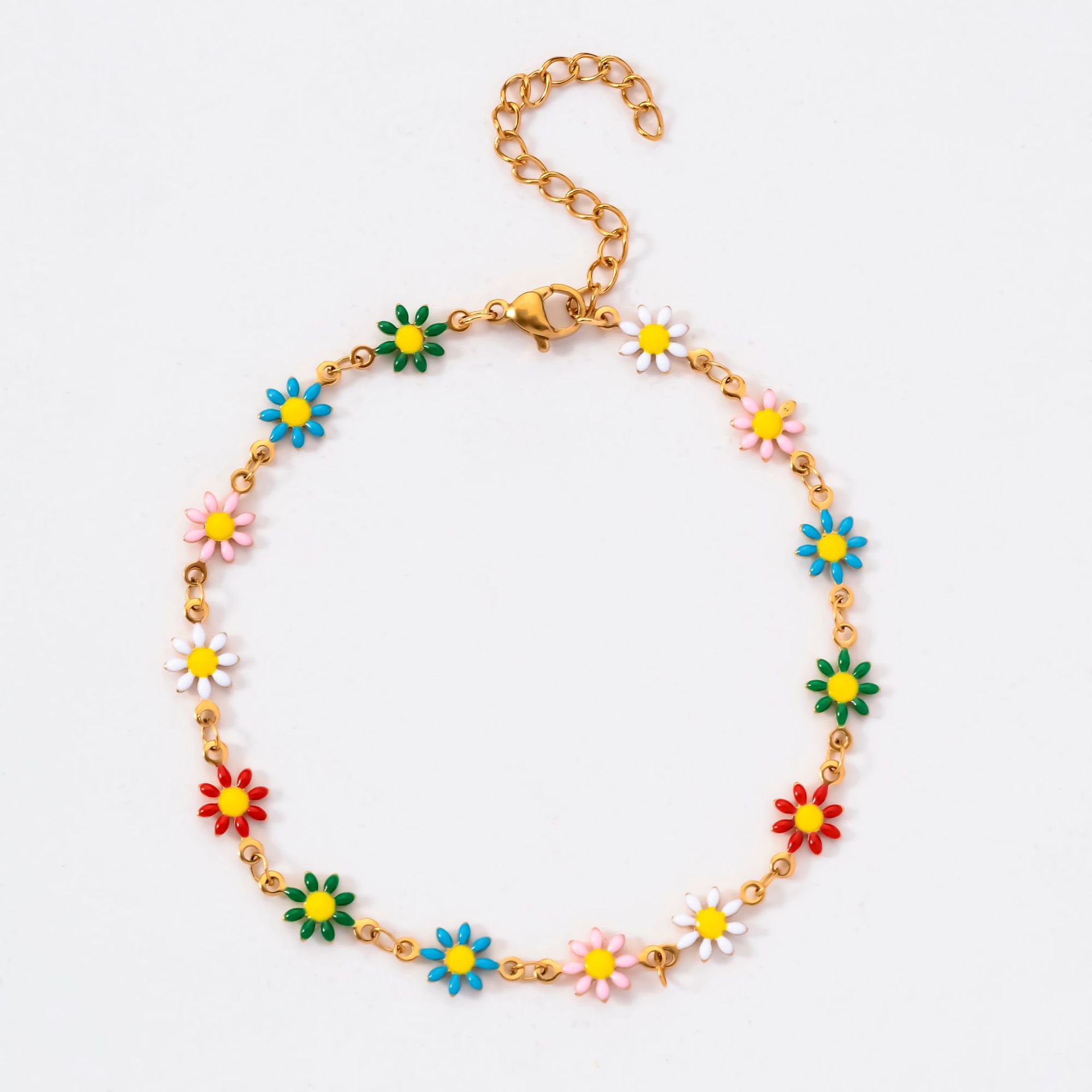 Stainless Steel Colorized Butterfly Five-pointed Star Flower Bracelet