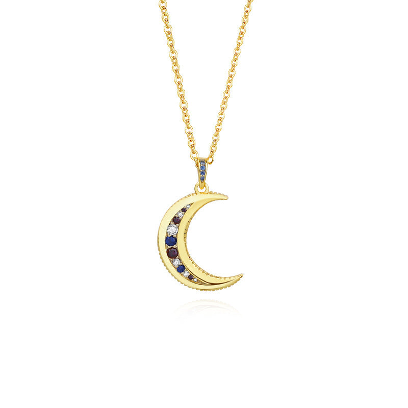Yuanfan 925 Sterling Silber Mond-Halskette weibliche Nische