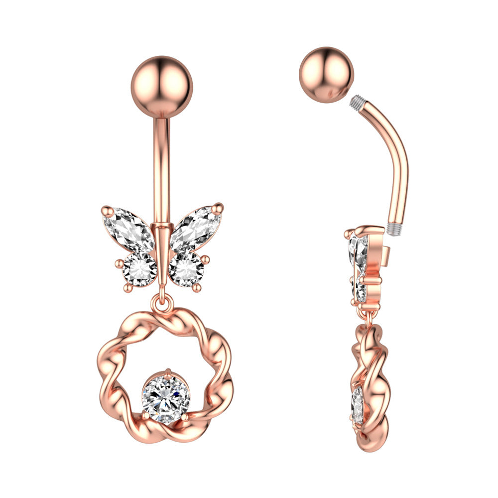 Neuer Bauchnabelpiercing Schmetterling Zirkon Bauchnabelring Schmuck