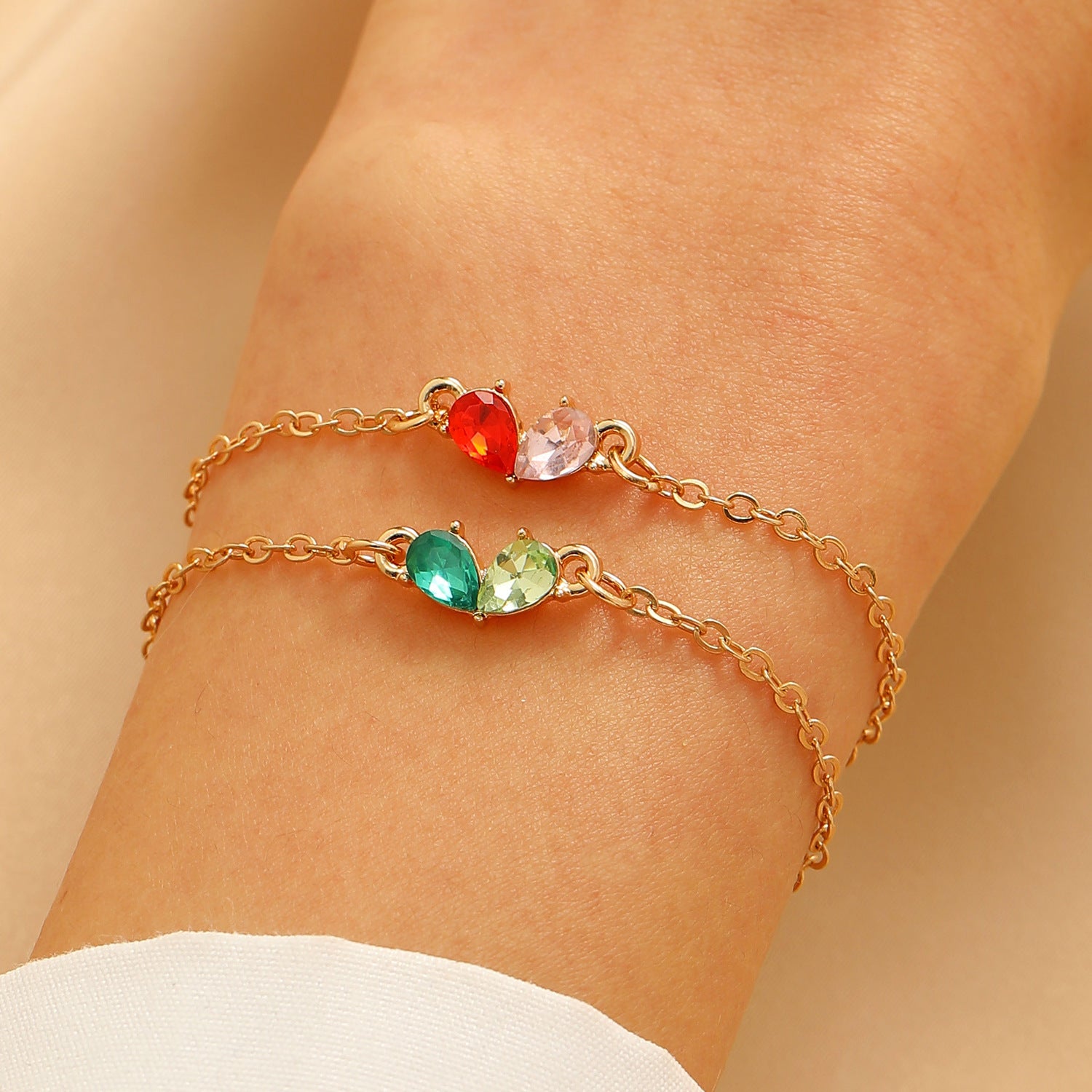 Pulsera de Amigas y Novias con Bloques de Color de Moda